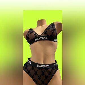 PLAYBOY Black Mesh Bralette